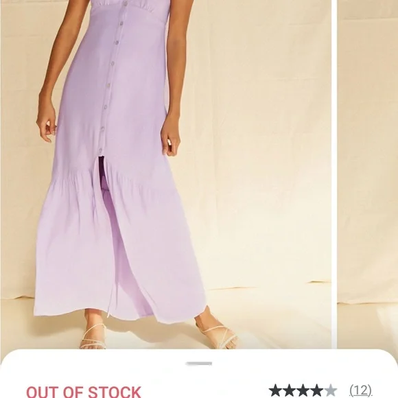 Ivory buttoned high-slit maxi dress - Picture 6 of 8